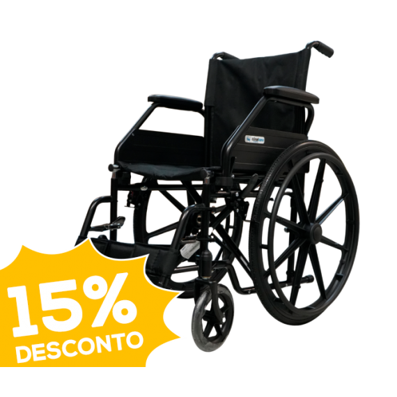 Cadeira de Rodas Manual em Aço PC-21 – Dobrável e Autopropulsada