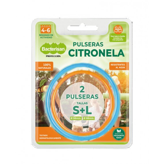 Pulseira de Citronela 100% Natural Bacterisan (Conjunto de 2uni.)
